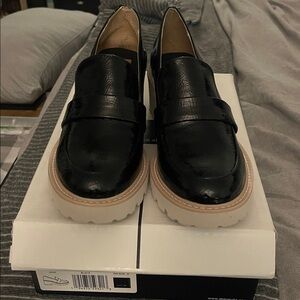 Dolce Vita Black Loafers with Chunky Tan Sole